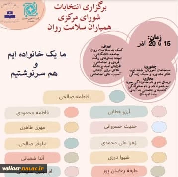 انتخابات کانون همیاران سلامت روان 2