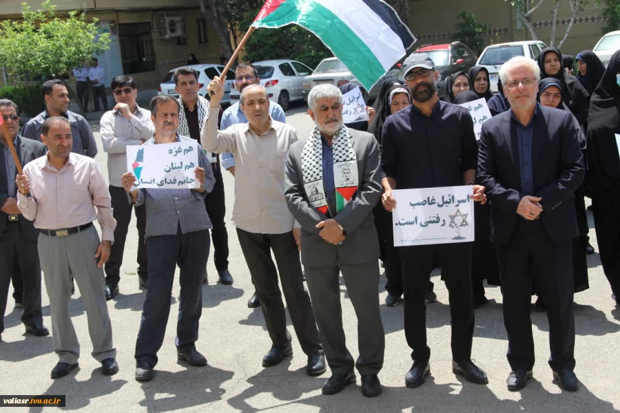 تجمع دانشجویان دانشکده ولی عصر (عج) در حمایت از اقدام جنبش دانشجویی در دانشگاه‌های امریکا 6