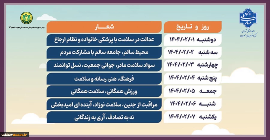 شعار و روزشمار هفته سلامت ۱۴۰۴ 3