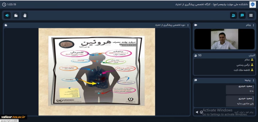 کارگاه تخصصی "پیشگیری از اعتیاد" ( جلسه اول) در دانشکده ملی مهارت ولی عصر (عج) برگزار شد. 6